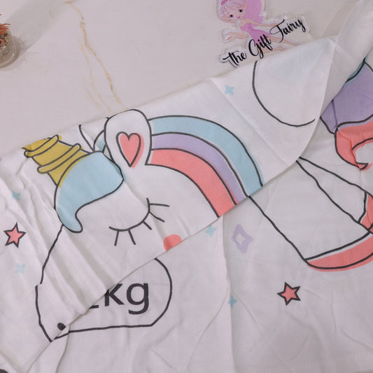 Infant Cotton Bed Sheet – Cute Unicorn Rainbow Baby Crib Sheet