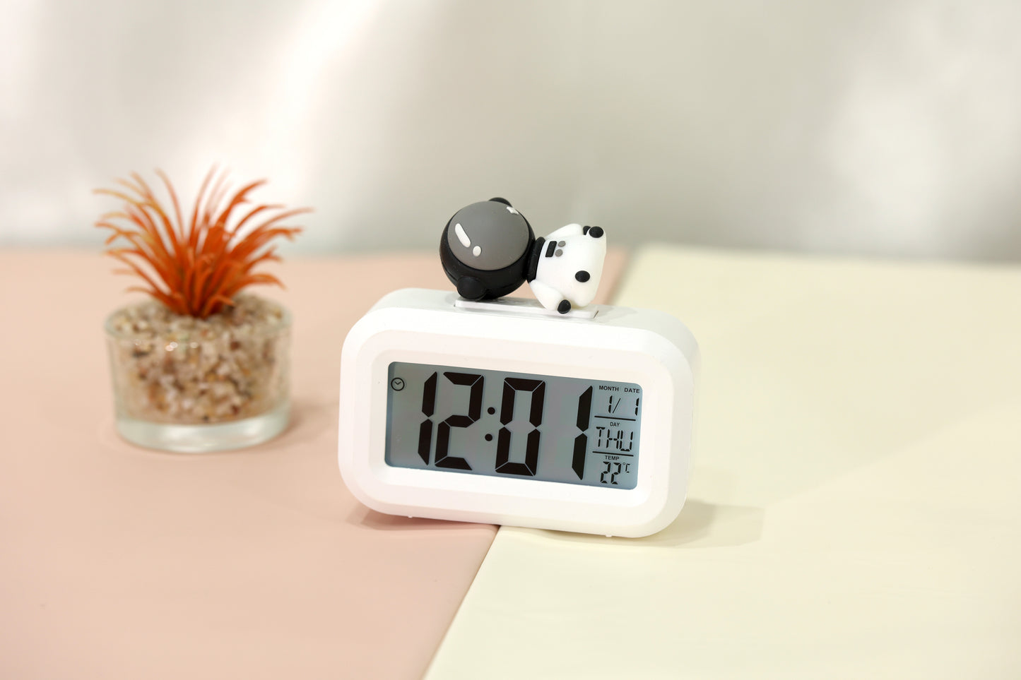 Cute Silicone Character Digital Alarm Clock with Temperature Display