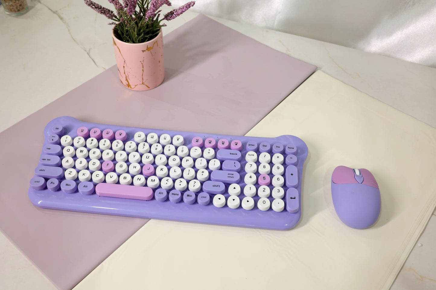 Pastel Wireless Keyboard & Mouse Combo