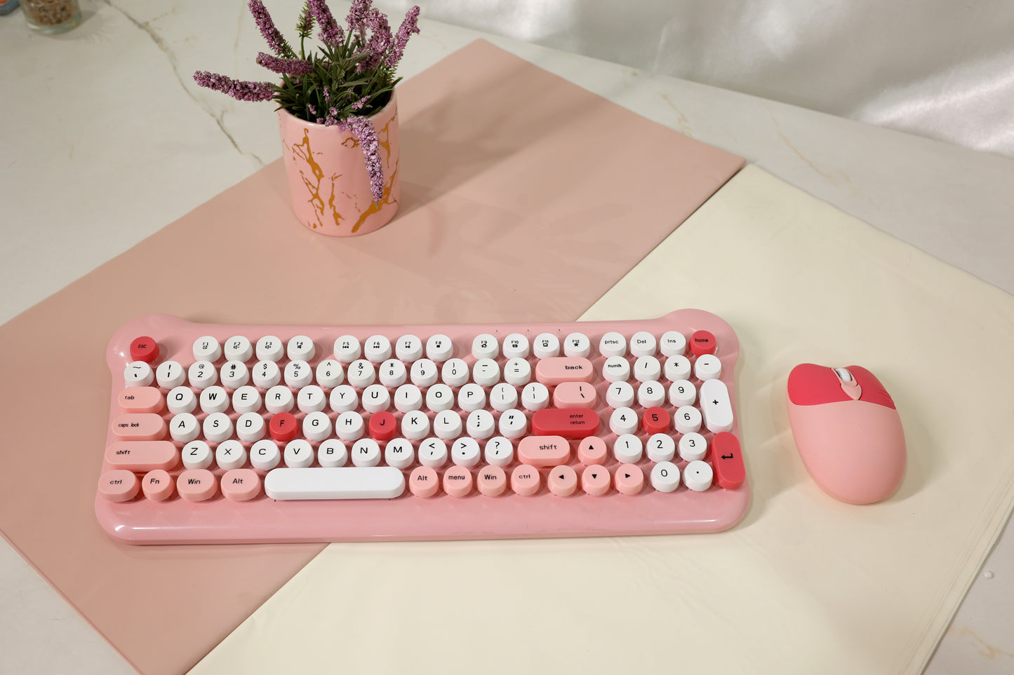Pastel Wireless Keyboard & Mouse Combo