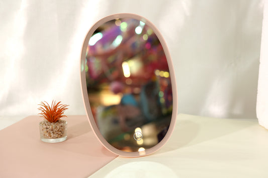 LED Touch Makeup Mirror – Soft Pink