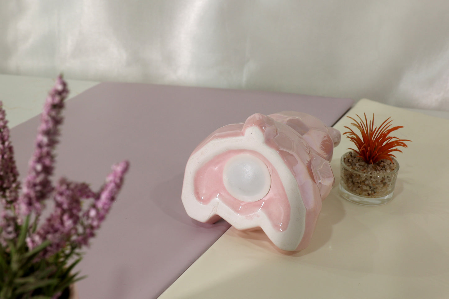 Ceramic Teddy Bear Piggy Bank – Pearl Pink