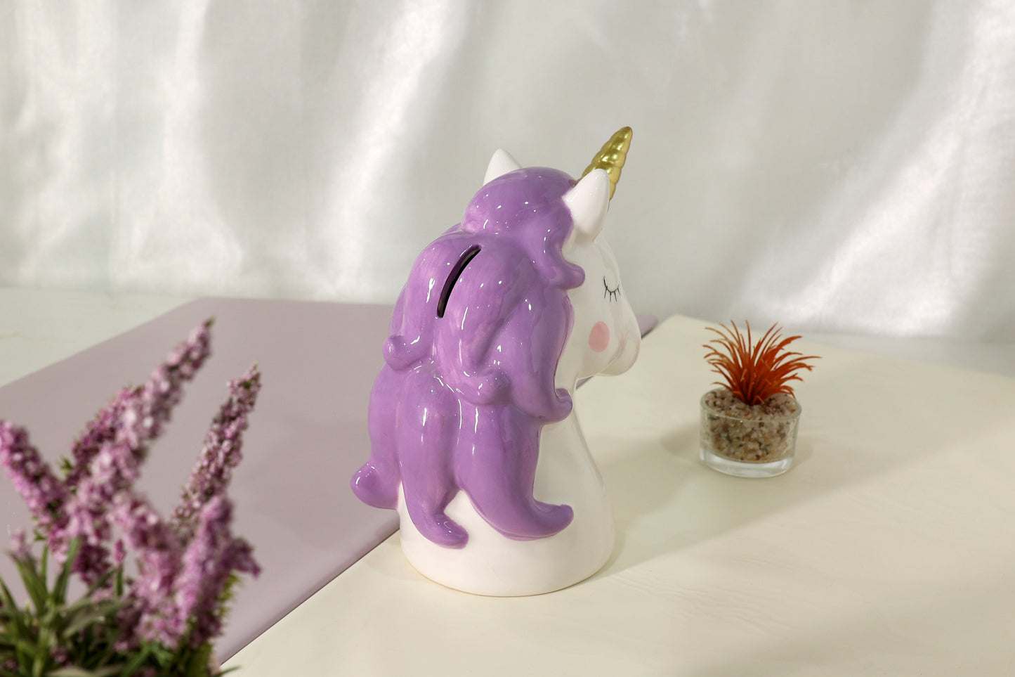 Unicorn Piggy Bank – Glossy Ceramic Coin Saver