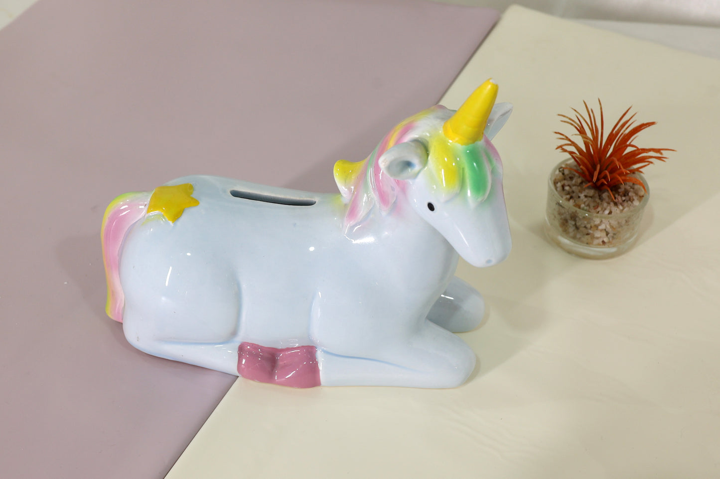 Unicorn Piggy Bank – Lying Ceramic Design                                  |Room Decor