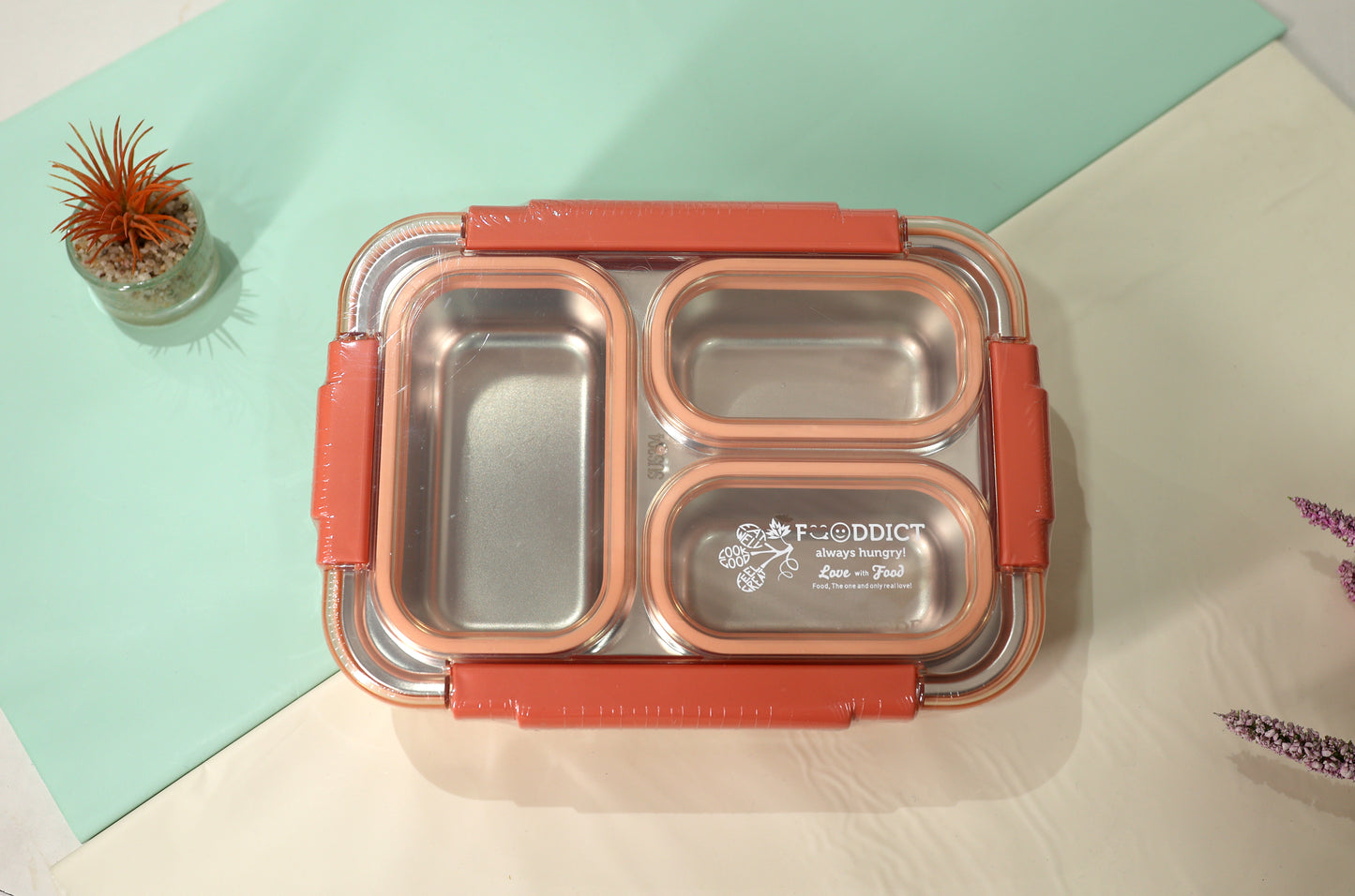 Premium Bento  Stainless Steel 3-Compartment Lunch Box – Leakproof | Meal Prep Friendly