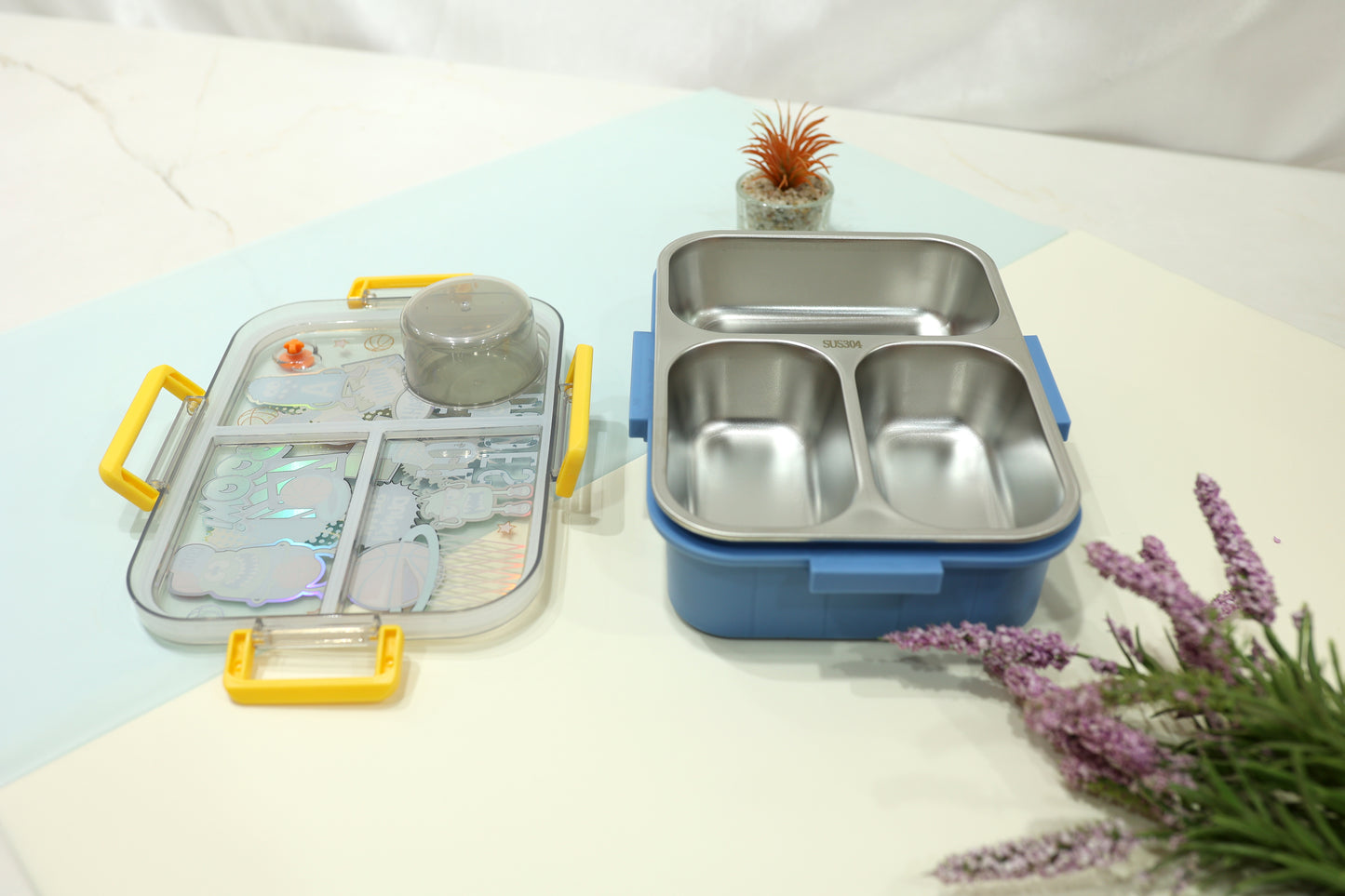 Vest Bento Kids Stainless Steel Lunch Box – Assorted Cartoon Prints (Prints May Vary)