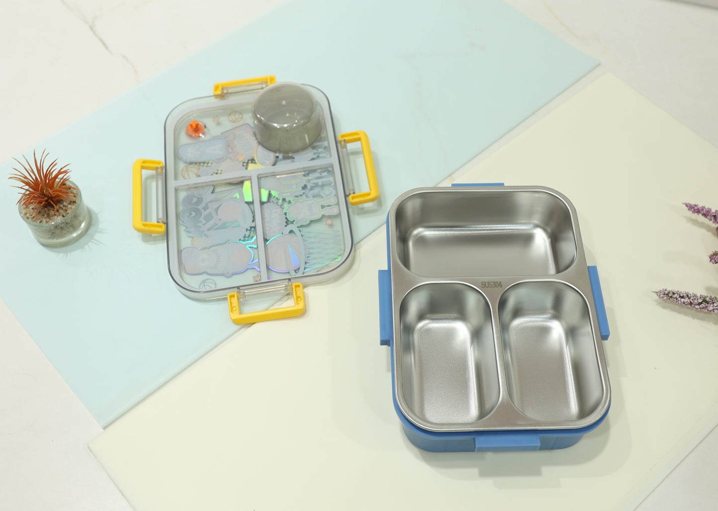Vest Bento Kids Stainless Steel Lunch Box – Assorted Cartoon Prints (Prints May Vary)