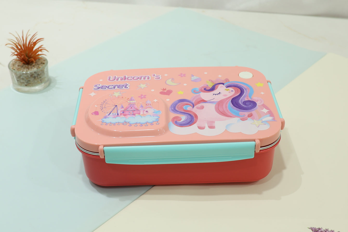 Bento Kids Printed Lunch Box with Stainless Steel Compartments (Designs May Vary)