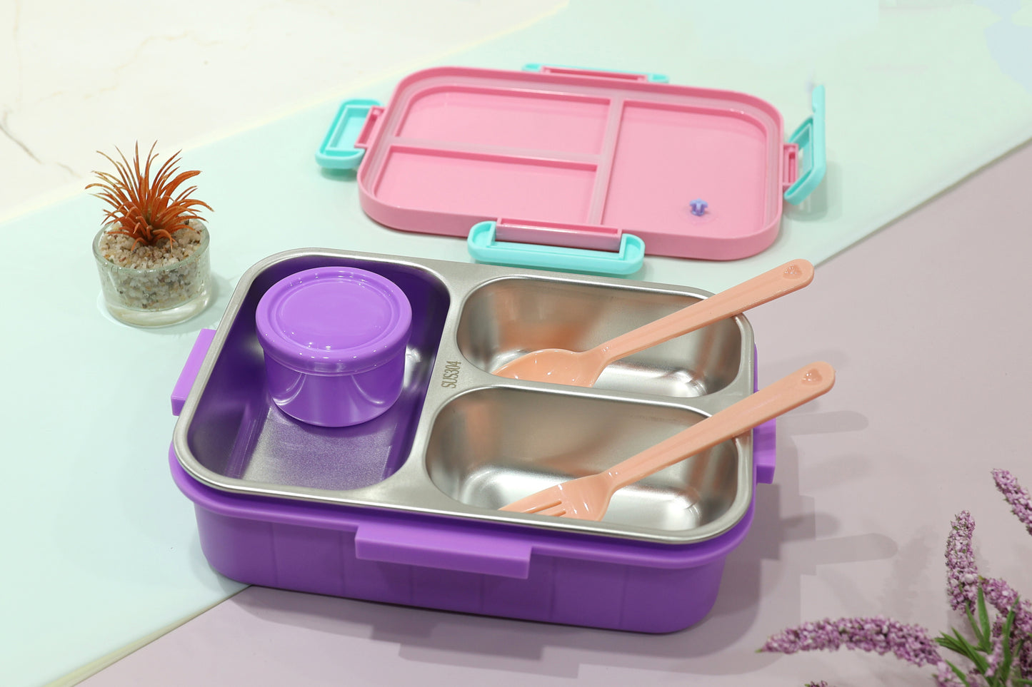 Bento Kids Lunch Box with Stainless Steel Compartments