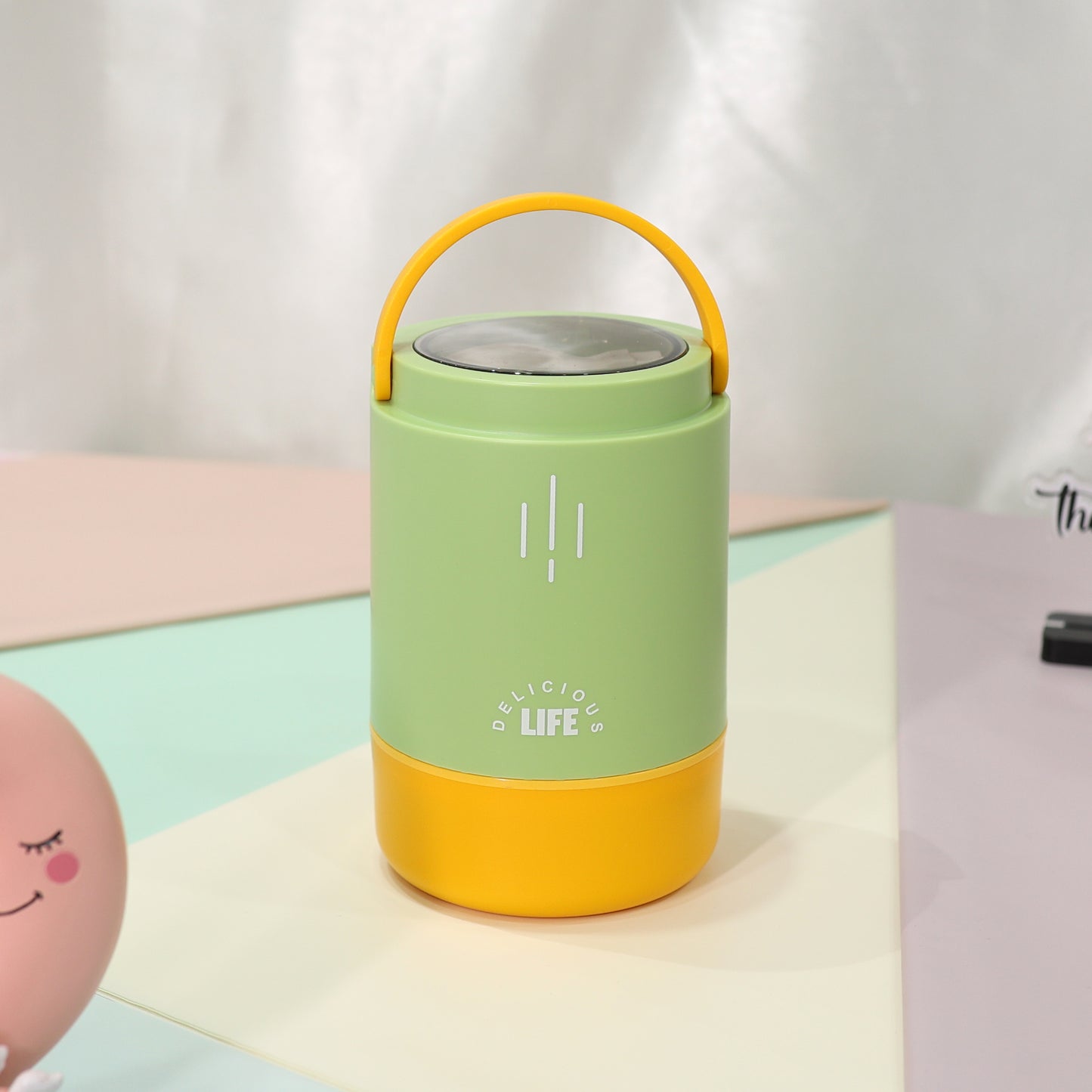 Pastel Bento Lunch Box Set with Handle – 3 Containers with Lids