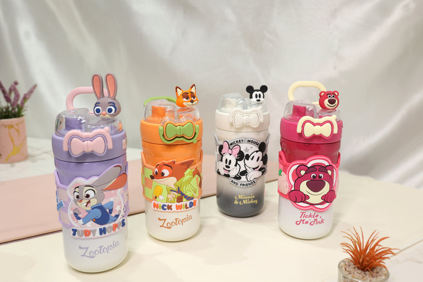 Zootopia Premium Dual Cap Cartoon Character Kids Water Bottle