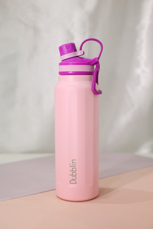 Dubblin RAMBO 1000 Stainless Steel Insulated Water Bottle | Blush Pink & Plum