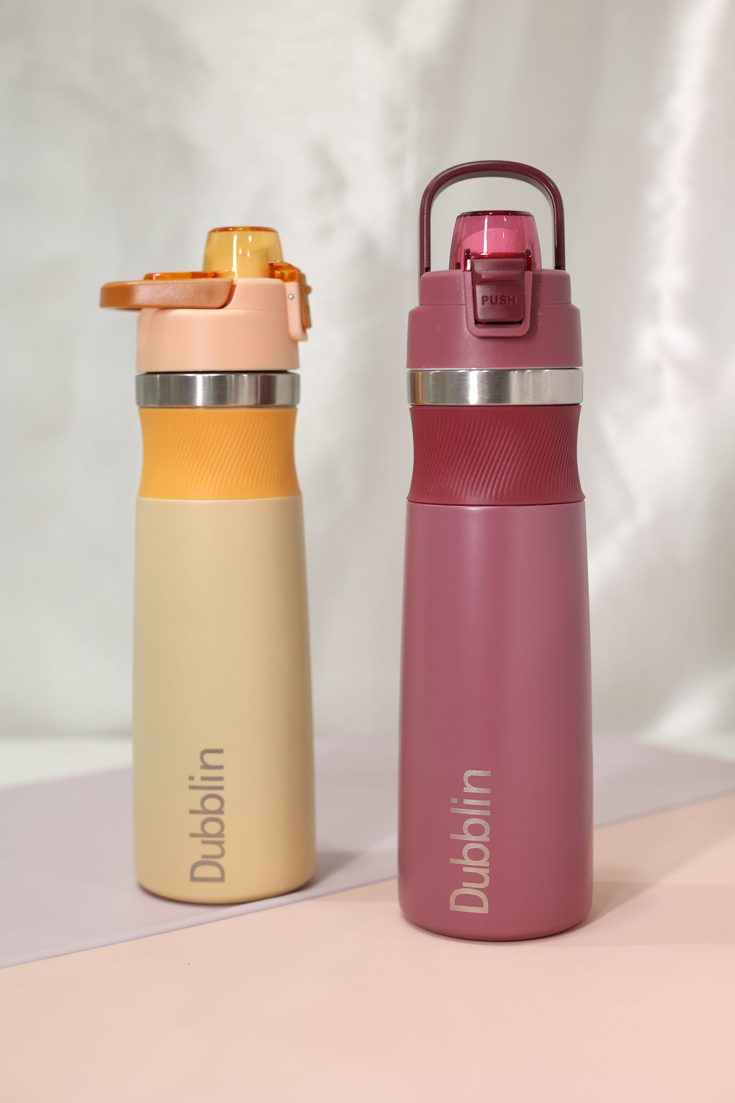 Dubblin BELL Double Wall Insulated Stainless Steel Bottle [900ml,600ml]| Rose Blush