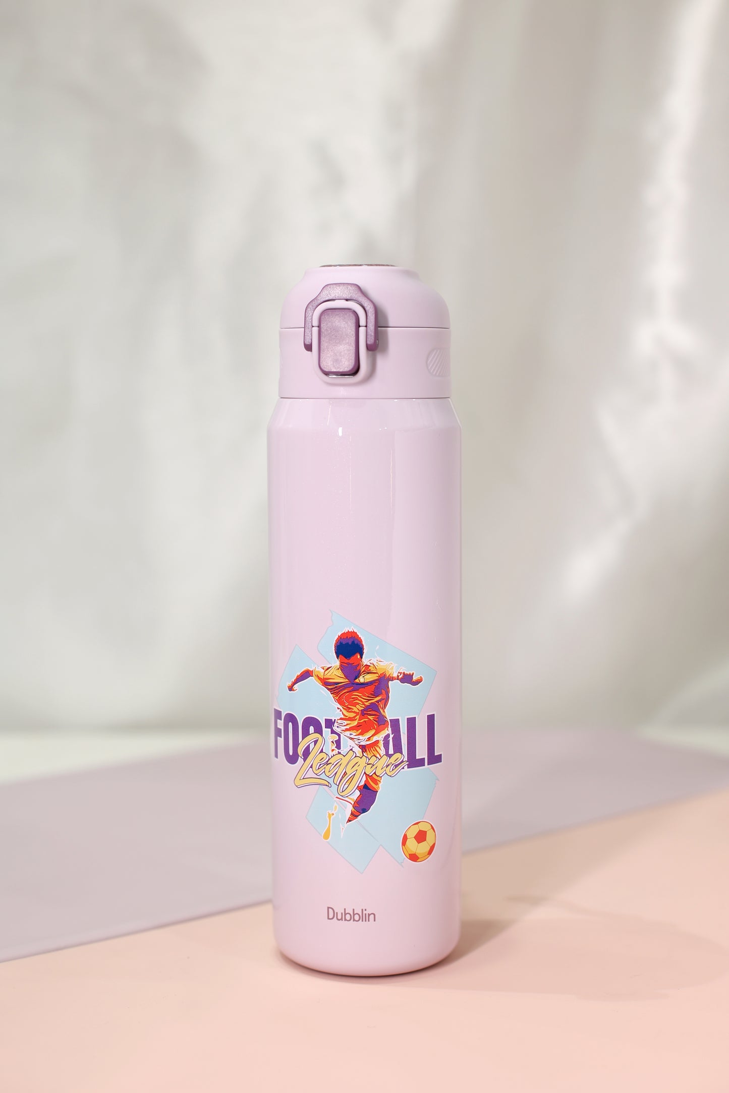 Dubblin Kids Printed Stainless Steel Water Bottle with Straw & Carry Strap [800ml]