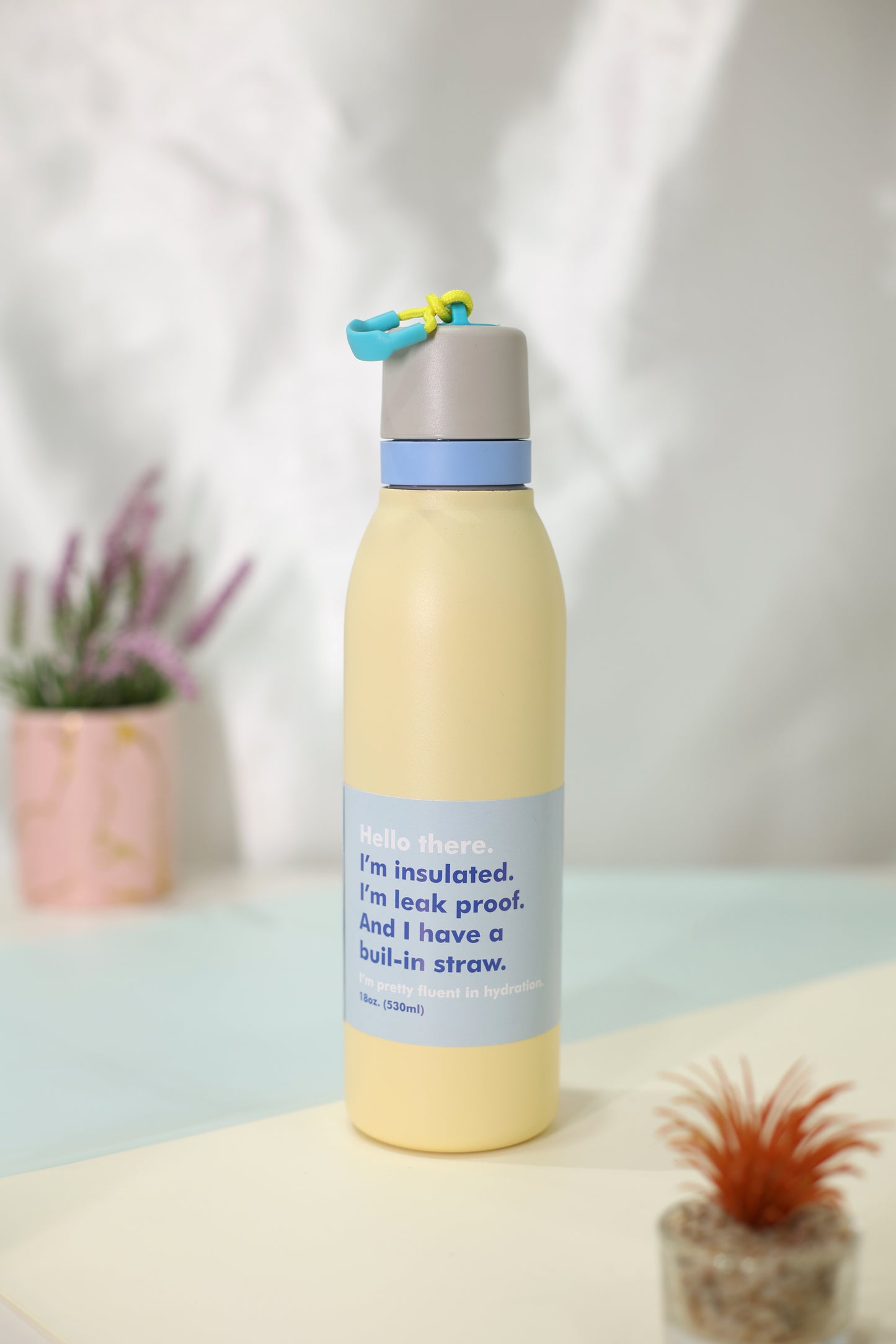 FreeSip Twist Insulated Stainless Steel Water Bottle with Built-in Straw & Carry Hook | Leak-Proof