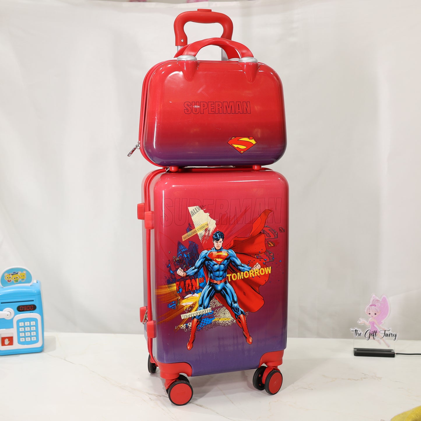 Kids Character Trolley Suitcase with Mini Carry Case Set [20 inch]