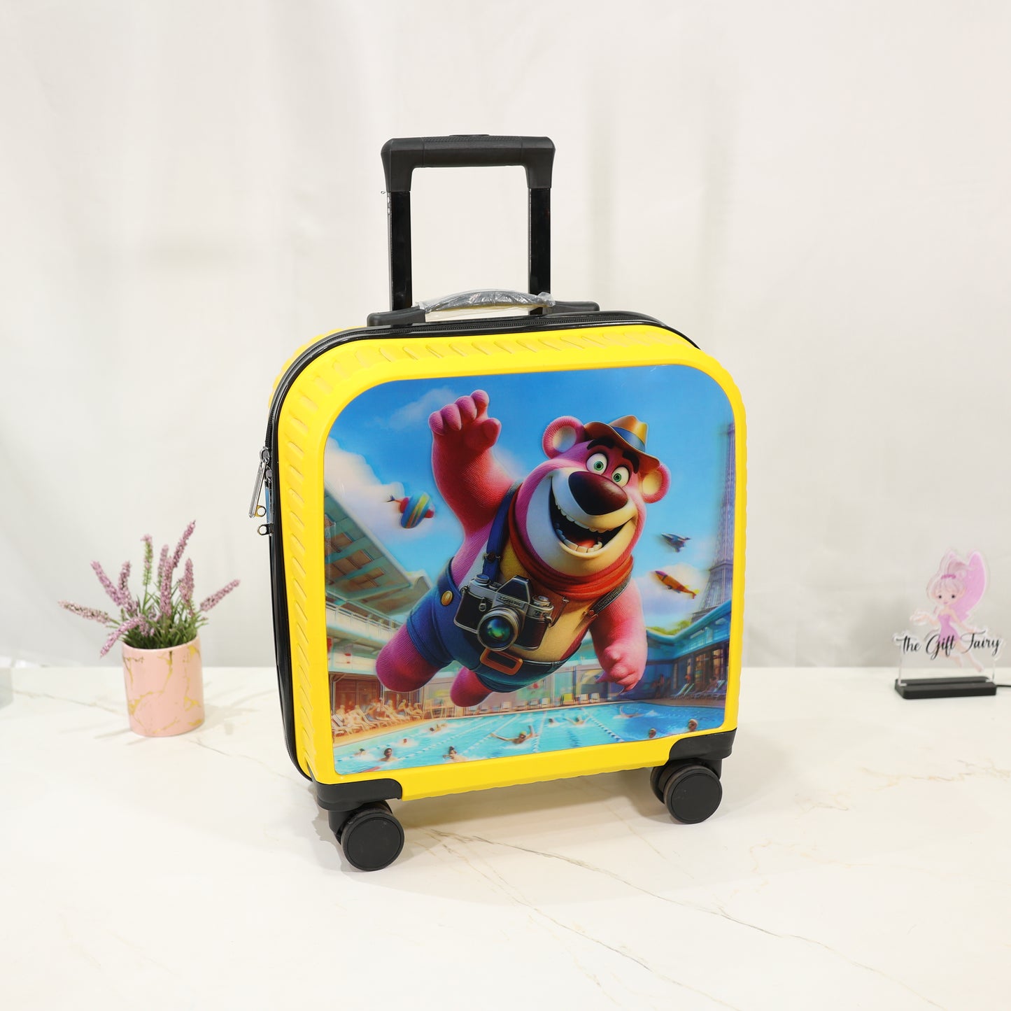 3D Kids Hardcase Trolley Luggage with Cartoon Print | Lightweight Travel Suitcase [17 INCH]
