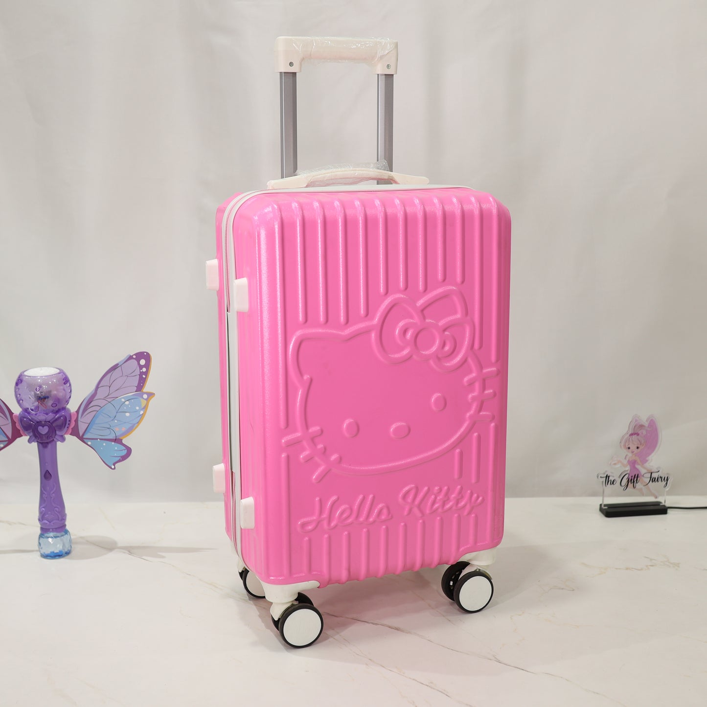 3D Hello Kitty Kids Premium Trolley Bag Set with Matching Mini Case – Pink [20 inch]
