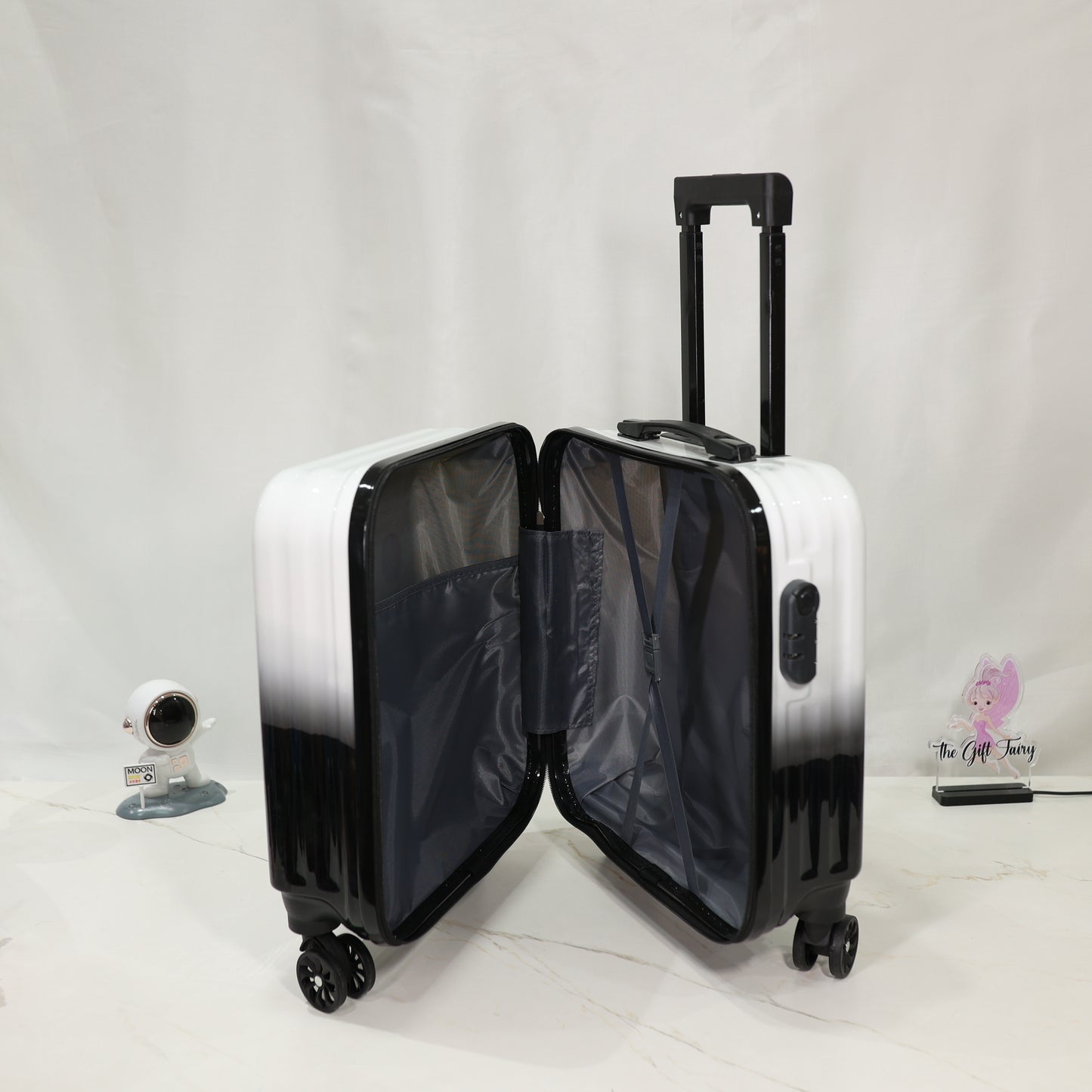 Kids Premium Hard Case Trolley Suitcase with Front Storage Case – Cute Cartoon Design [18 inch]