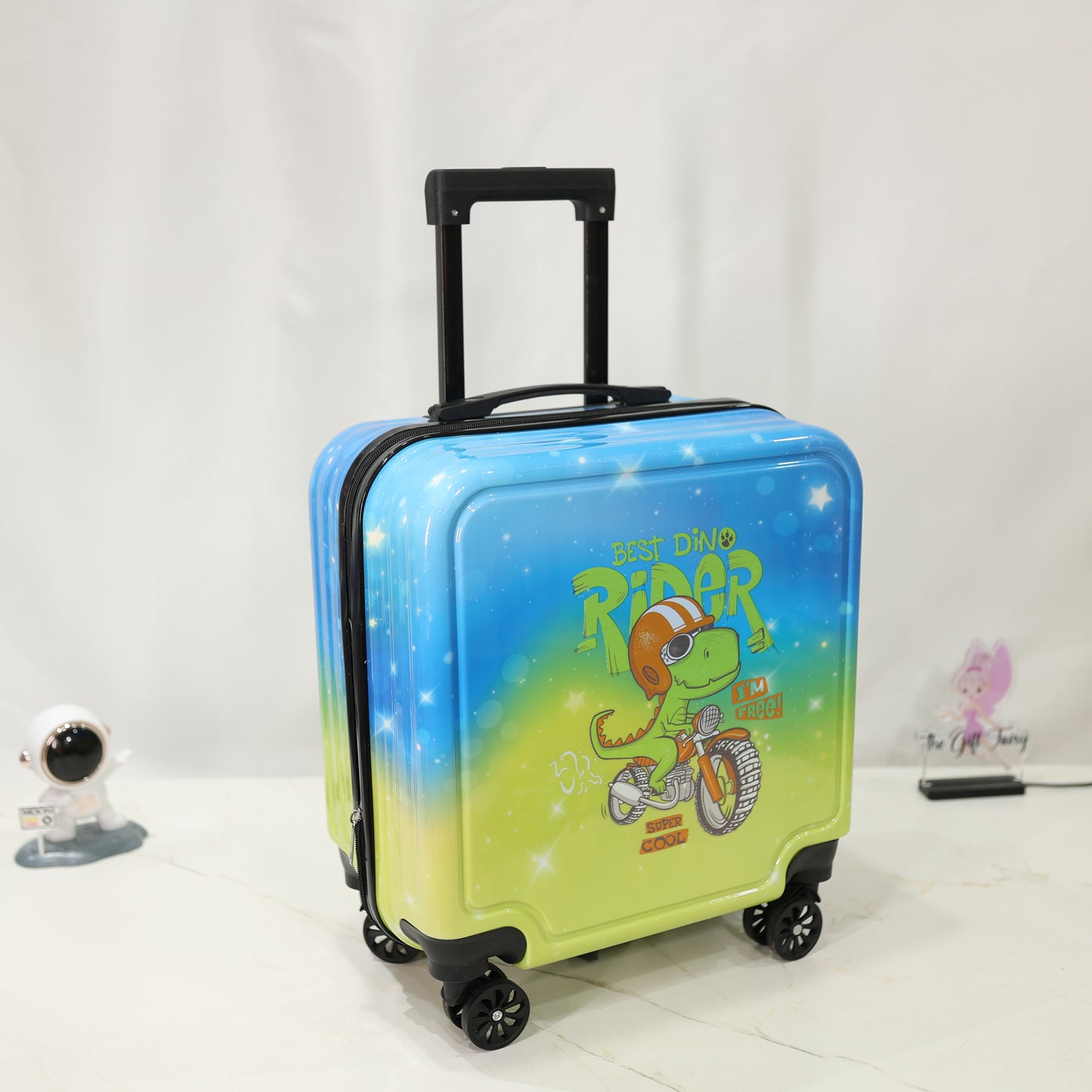 Kids Premium Hard Case Trolley Suitcase with Front Storage Case – Cute Cartoon Design [18 inch]