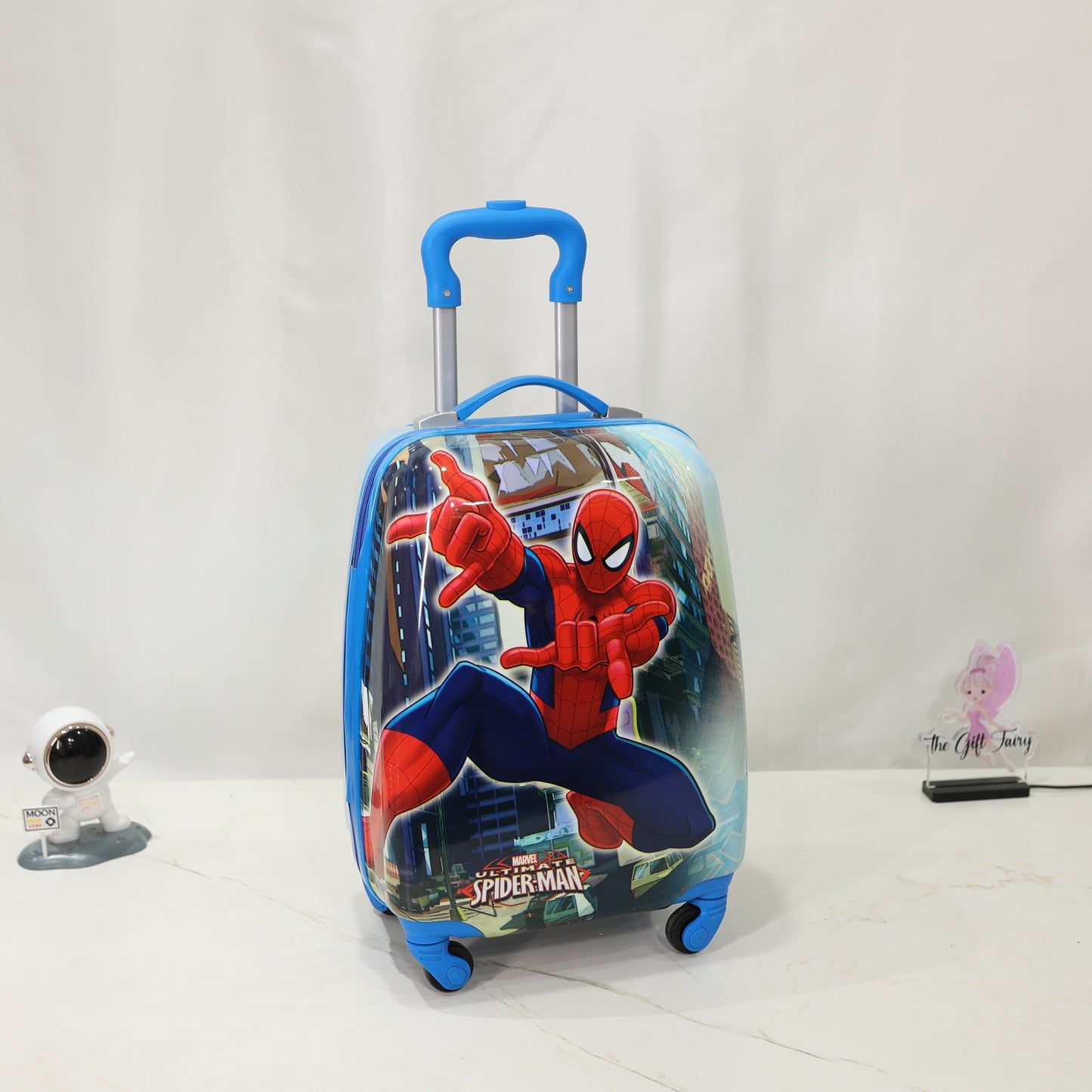 Marvel Spiderman Kids Hard Shell Trolley Suitcase – Blue [16 inches]