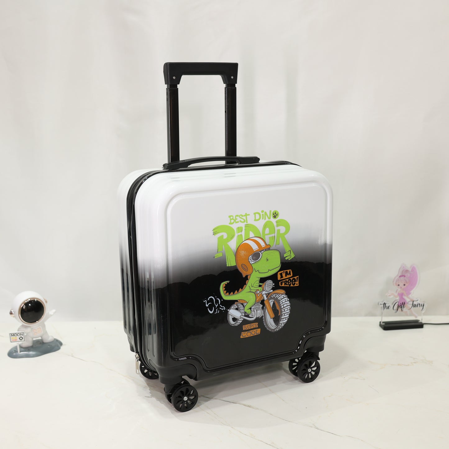 Kids Premium Hard Case Trolley Suitcase with Front Storage Case – Cute Cartoon Design [18 inch]