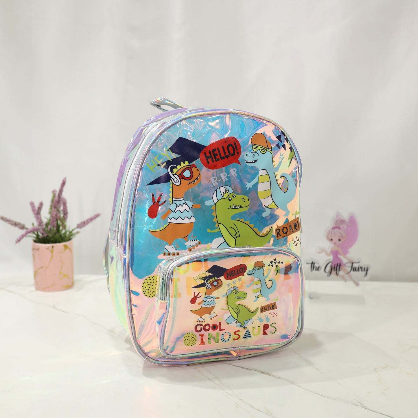Cool Dinosaurs Holographic Kids Backpack – Multicolor