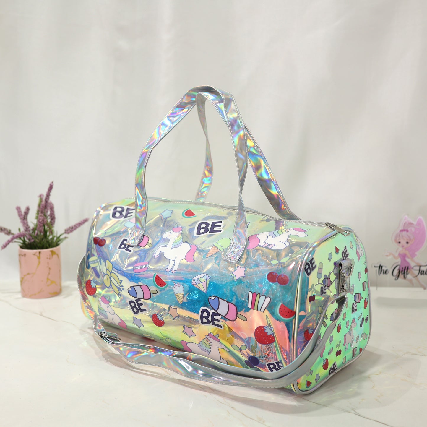 Unicorn Holographic Kids Travel, Swimming Duffle Bag – Multicolor.