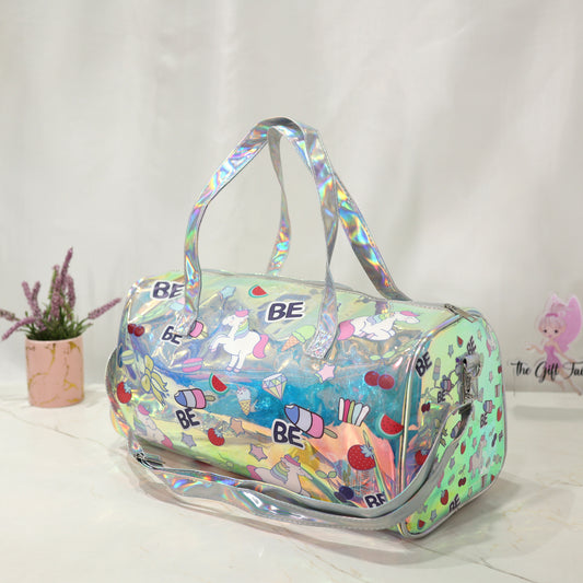 Unicorn Holographic Kids Travel, Swimming Duffle Bag – Multicolor.