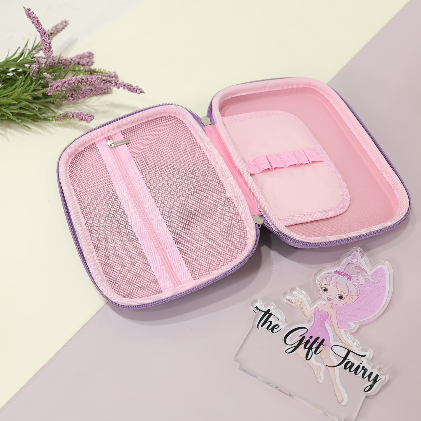 Princess Theme Stationery Pouch with Calculator  – Lavender