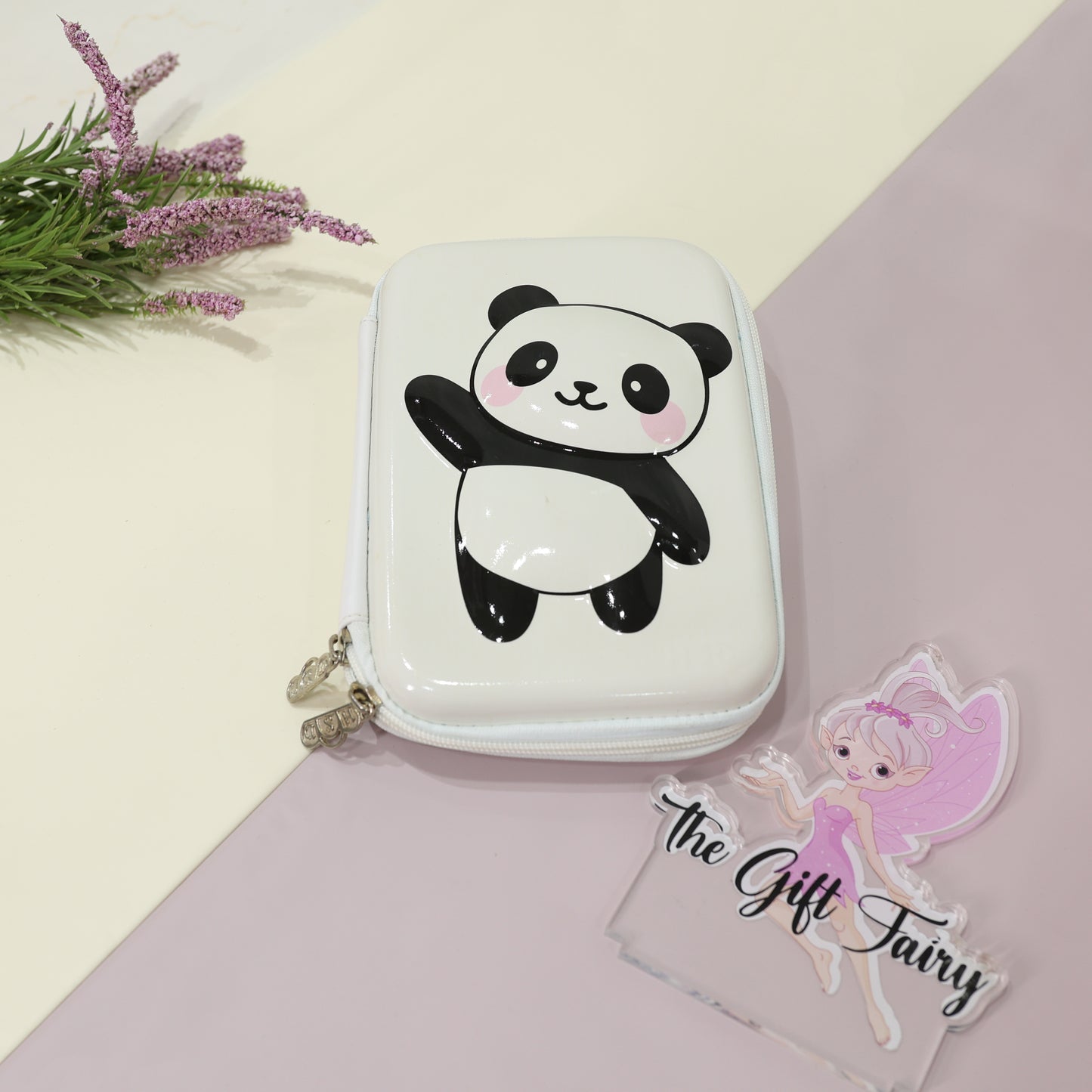 Cute Panda Hard Shell Pouch – White