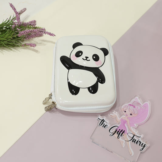 Cute Panda Hard Shell Pouch – White