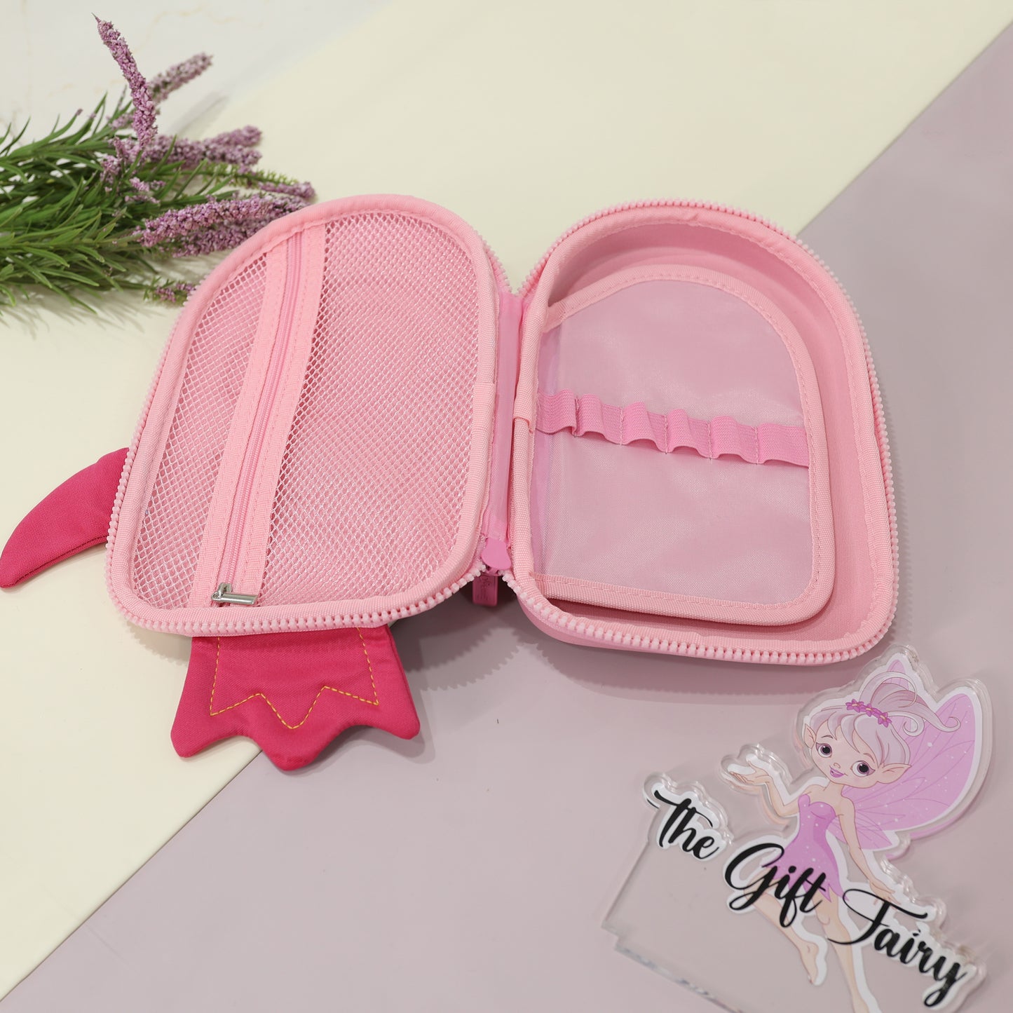Astronaut Rocket Shape Kids Pencil Pouch – Pink
