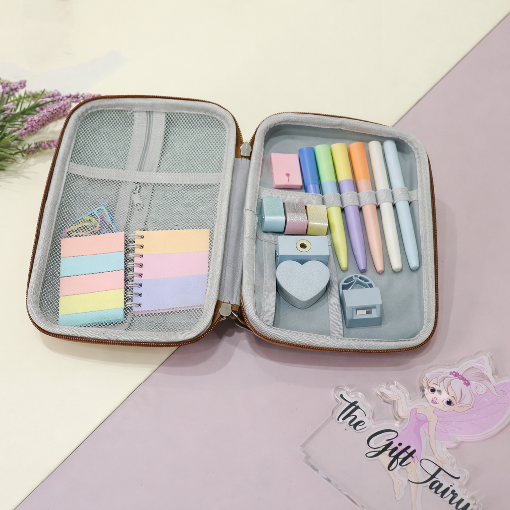 Cute Kids Stationery Pouch – Capybara & Bear Design