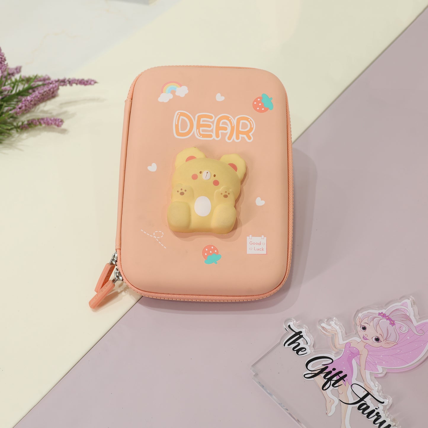 Cute Kids Stationery Pouch – Capybara & Bear Design