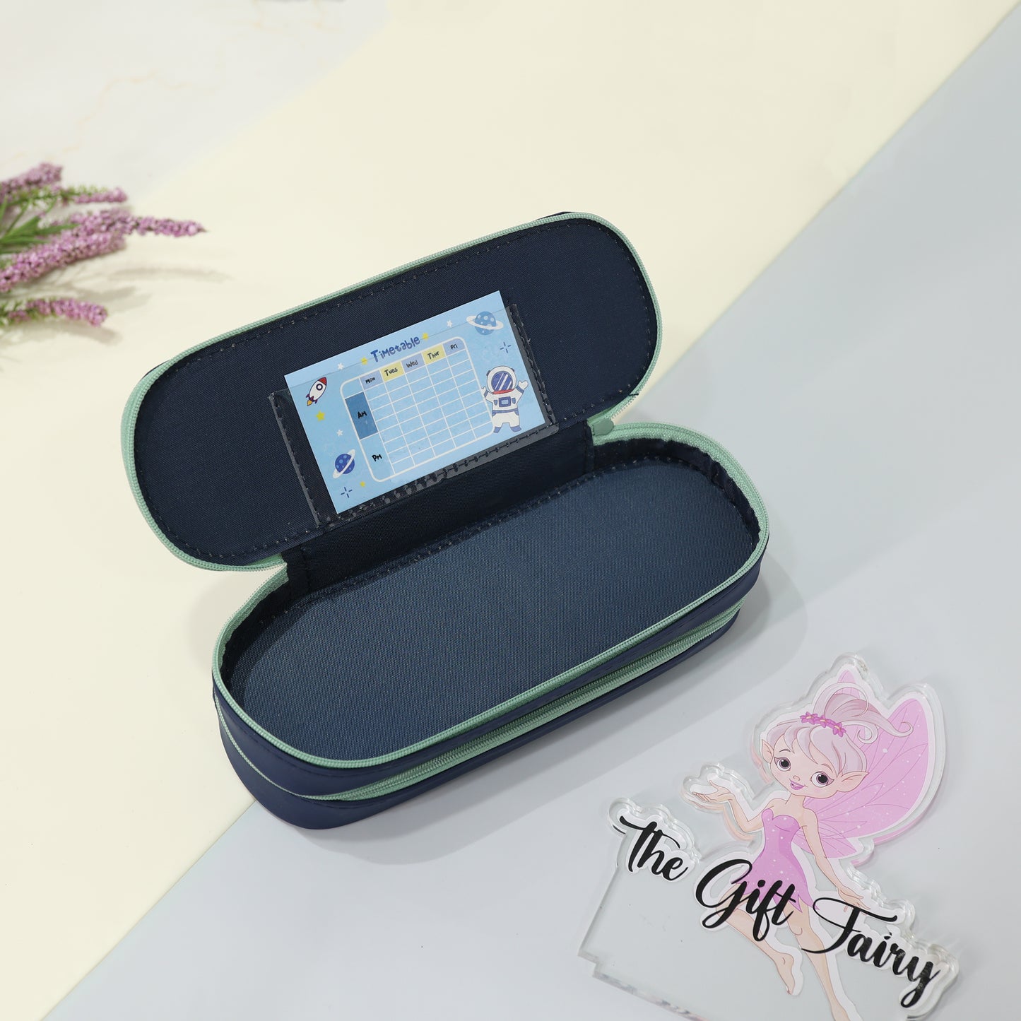 Astronaut Space Dual Compartment Hardtop Stationery Pencil Box – Navy Blue