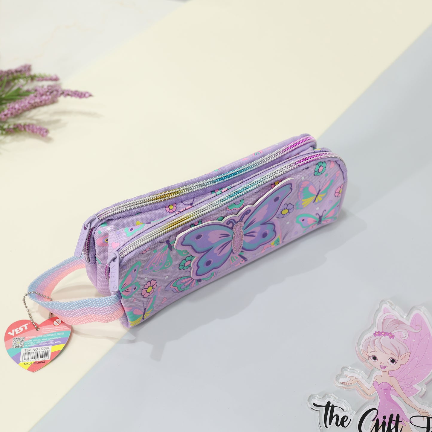 Vest Premium Butterfly & Mermaid Kids Stationery Pouch