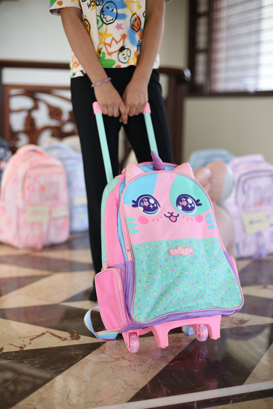 Smiggle Kids Trolley School Backpack Unicorn Pink