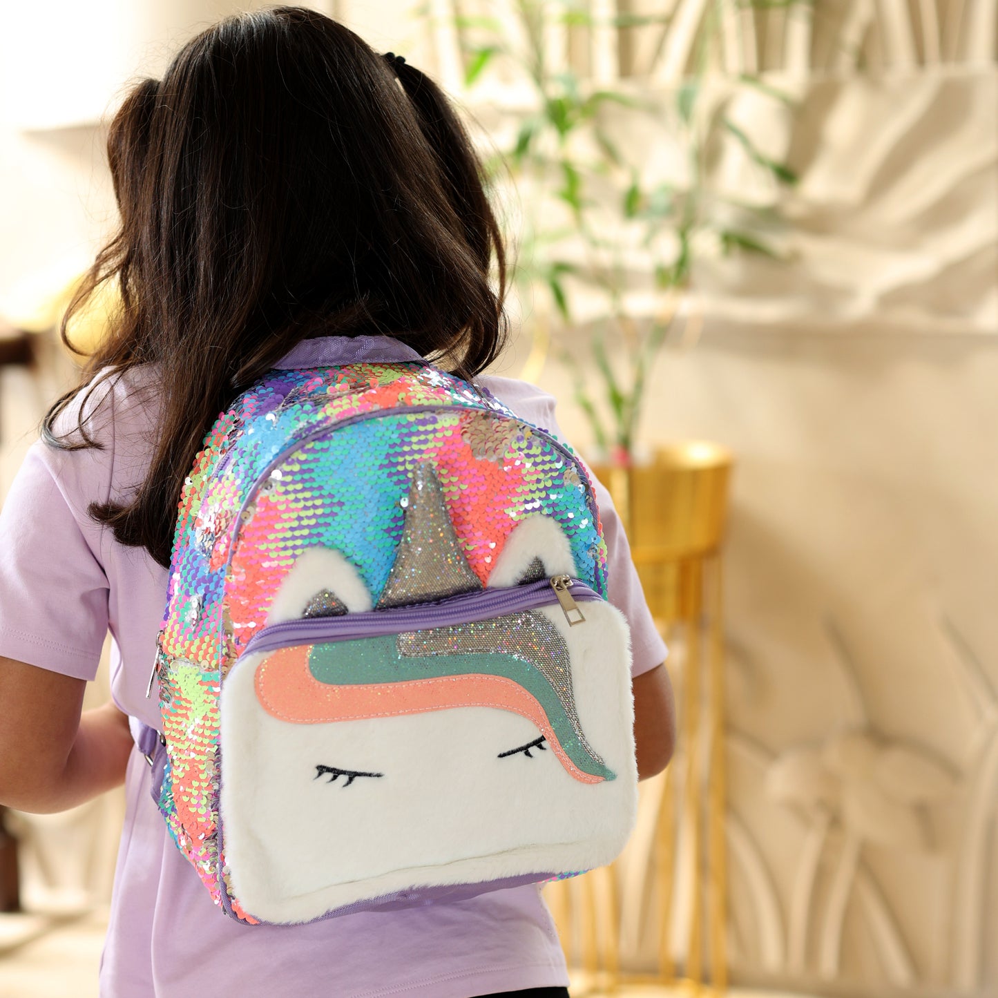 Unicorn Sequin Pre-School Backpack.