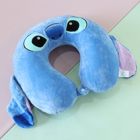 STITCH Cartoon Kids Neck Pillow | Soft Travel Cushion