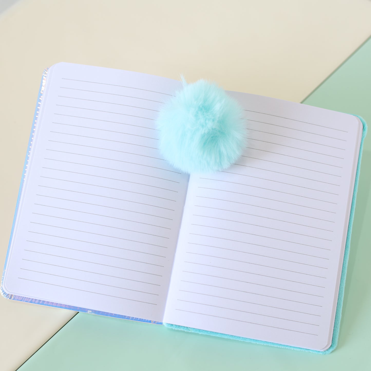 Kuromi Liquid Glitter Diary with Furry Back & Pom-Pom Bookmark