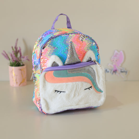 Unicorn Sequin Pre-School Backpack.