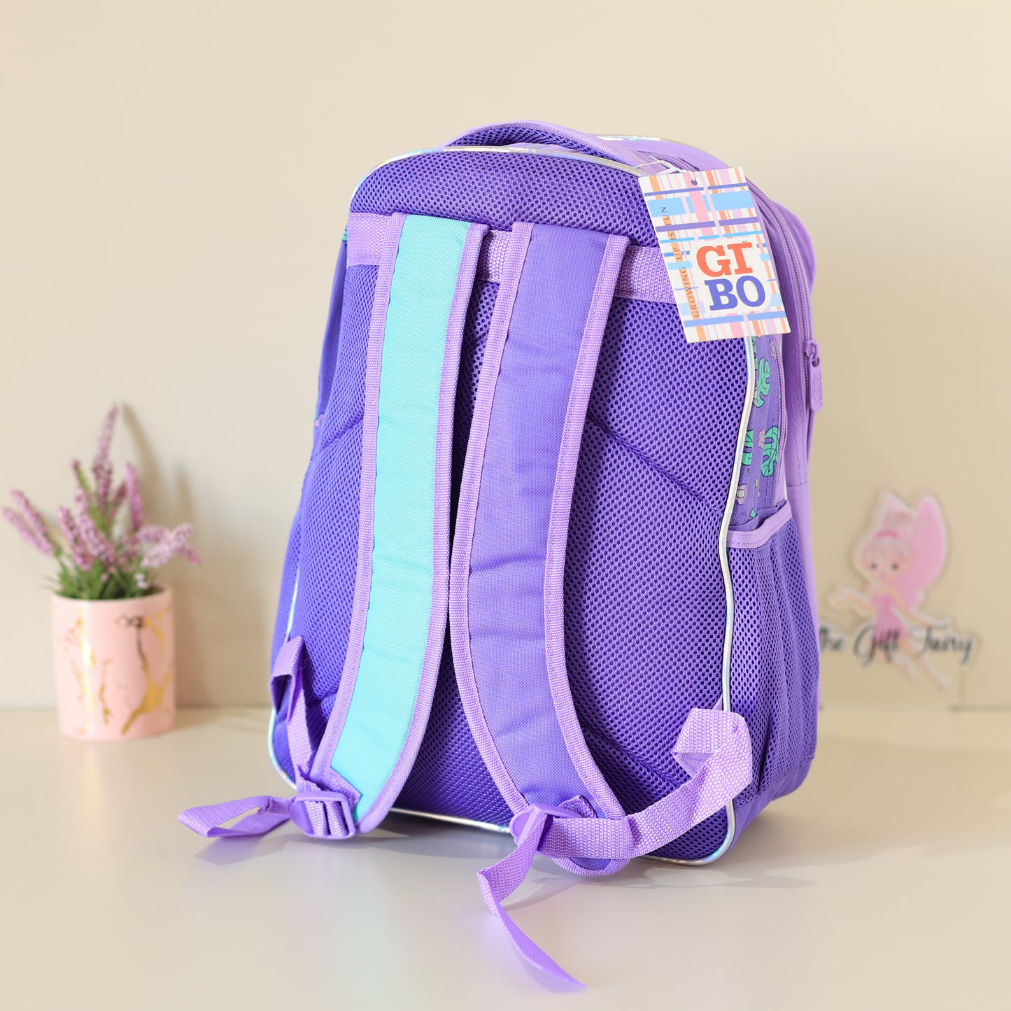 Cute Leopard School Backpack – Purple & Mint