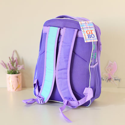 Cute Leopard School Backpack – Purple & Mint
