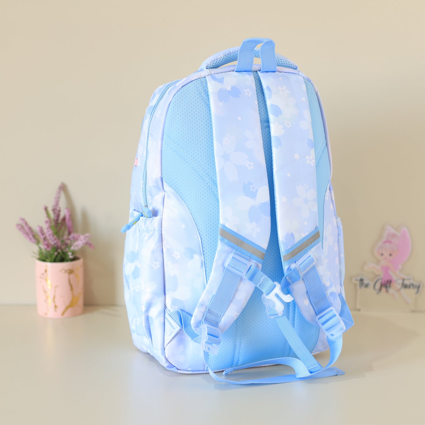 Premium Cinnamoroll Multi-Compartment School Backpack – Pastel Blue