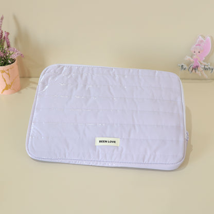 Quilted Laptop Sleeve – Pastel Protective Zipper Case