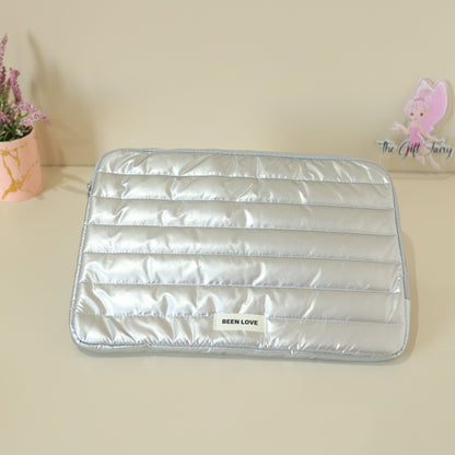 Quilted Laptop Sleeve – Pastel Protective Zipper Case