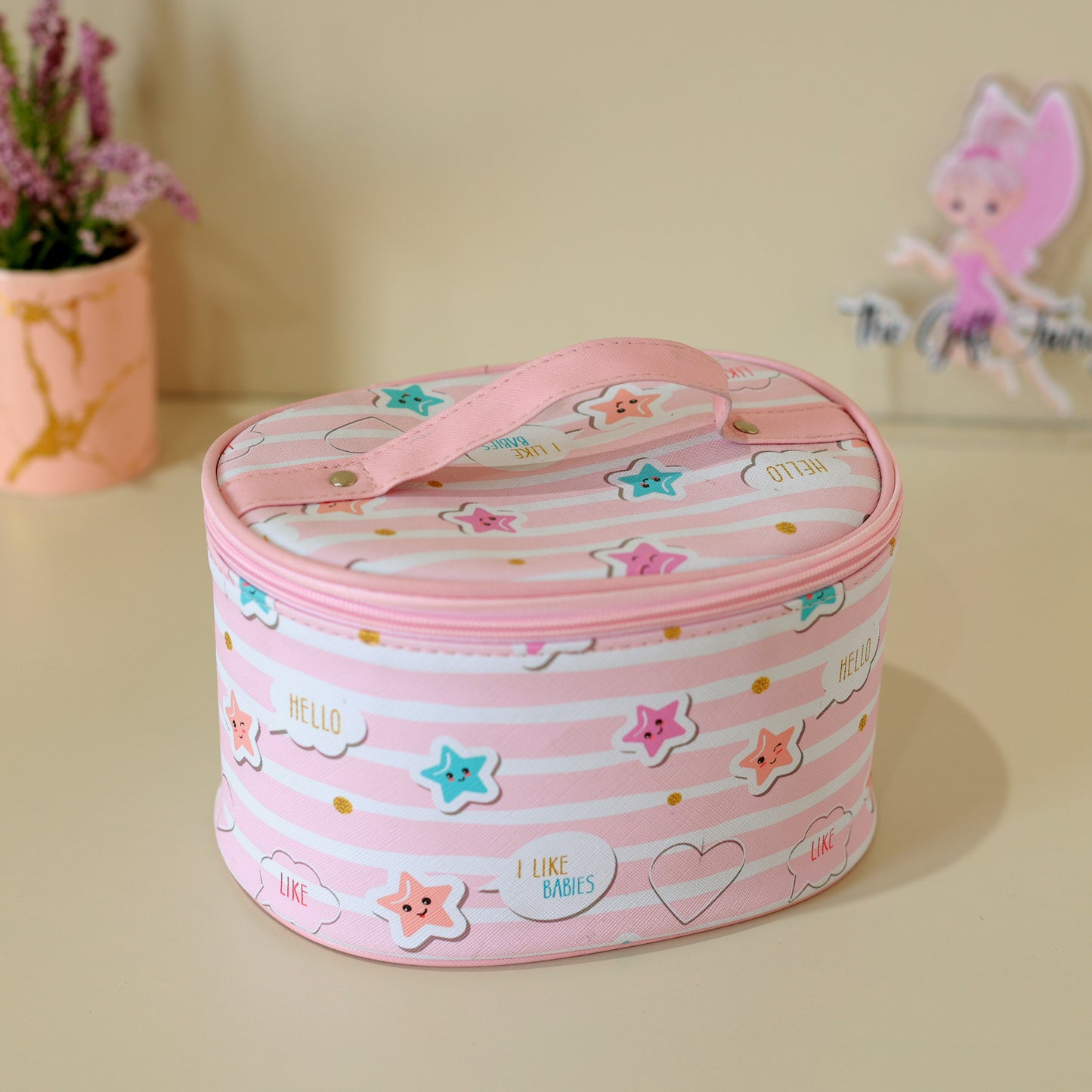 Pastel Oval Makeup & Vanity Organizer Bag