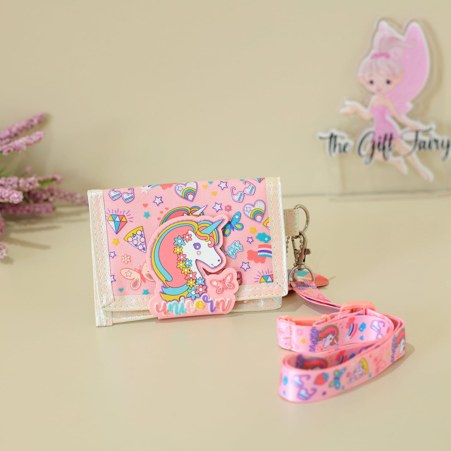 Kids Cartoon Mini Wallet with Lanyard – Cute Printed Card Holder