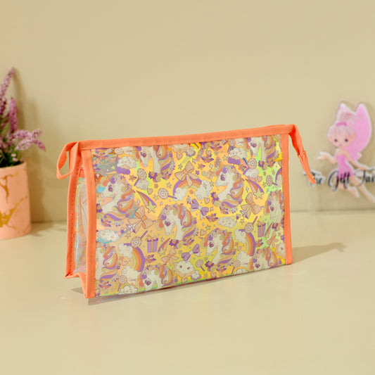 Holographic Unicorn Transparent Pouch – Travel Organizer